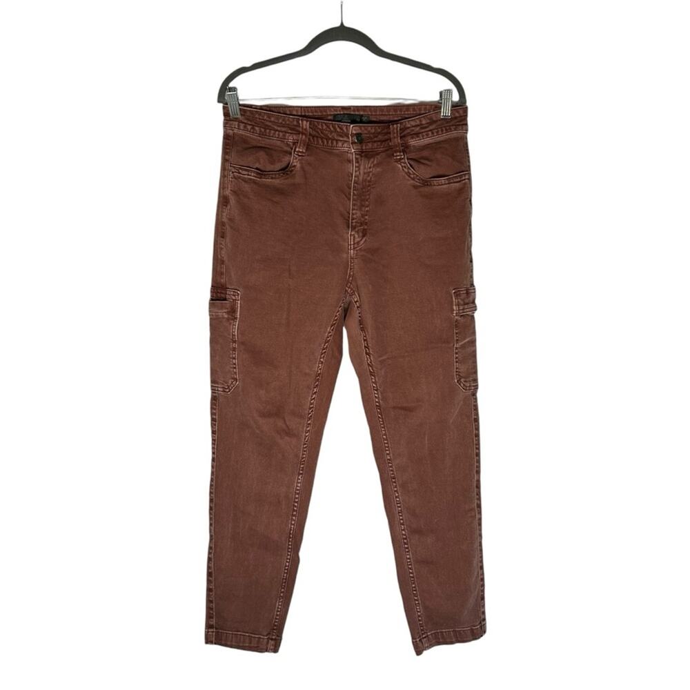 Prana Dark‎ Burnt Red Cargo Pocket Pants Size 14